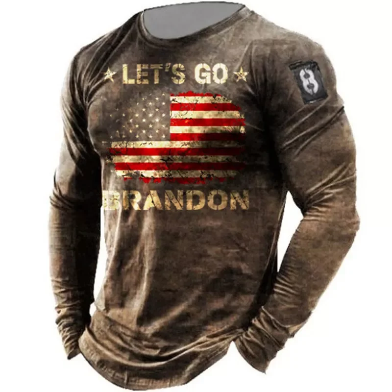 

2023NEW Spring Vintage Pattern 3D Print O-Neck T-shirts For Men Casual Long Sleeve Tees Men Fall Fashion Pullover Tops Streetwea