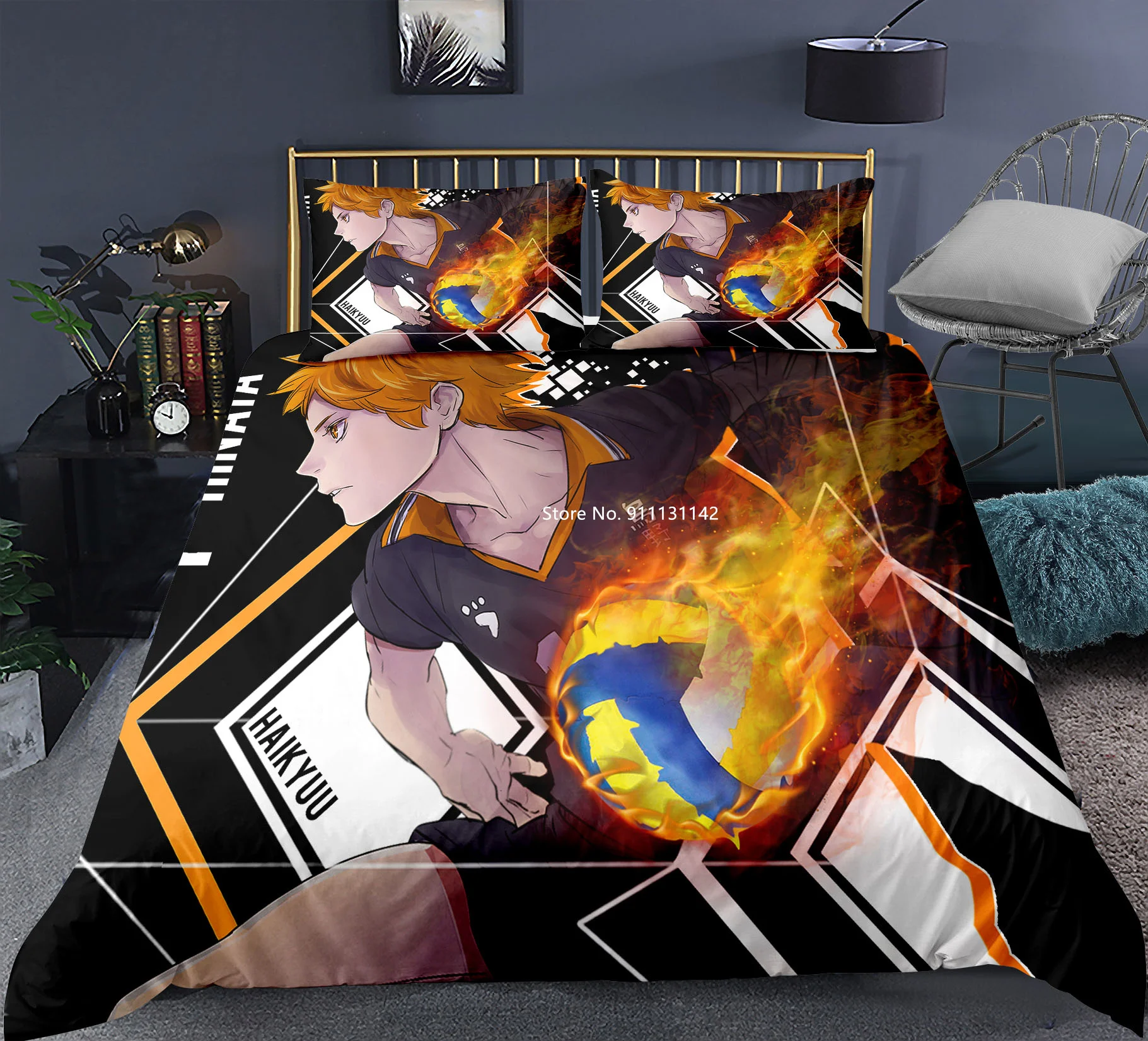 

Japanese Volleyball Junior Digital Print Home Textile 3D Down Quilt Cover Pillowcase Bedding Set Home Decoration Bedding