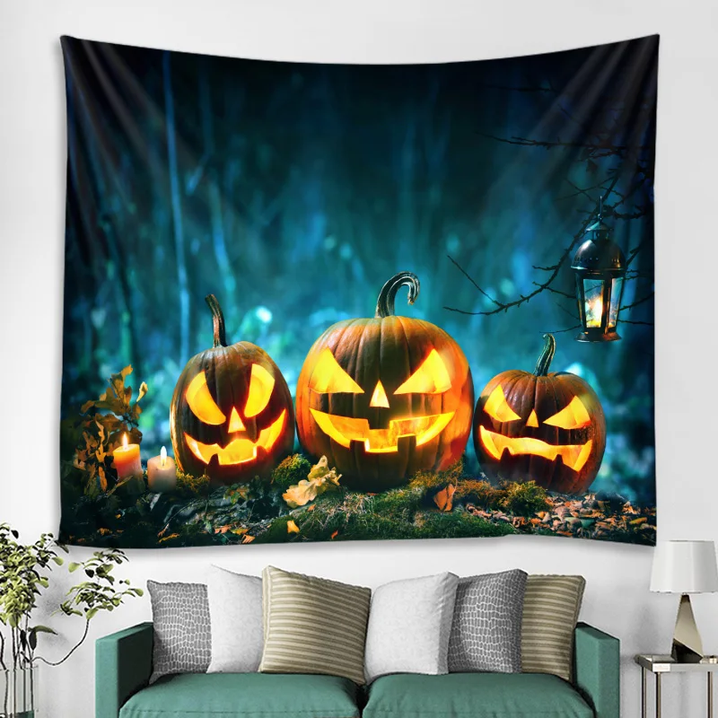 

Гобелен настенный с рисунком мандалы Мистик бохо, украшение для спальни, ужасов, тыкв, Хэллоуина, праздничный декор, гобелен