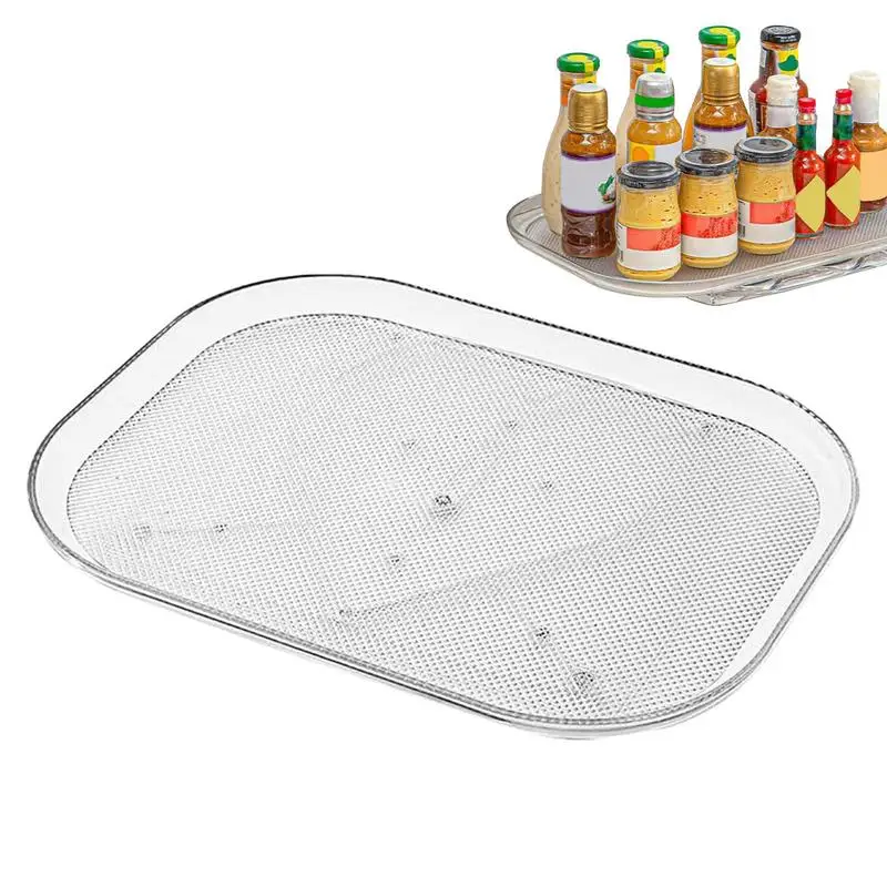 Non Skid Rotatable Organizers For Refrigerator Pantry Cabinet Turntable With Wide Base Decorative Tray Kitchen Accessories