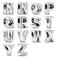 la menars 925 sterling silver letter a to z 26 letter charms bead fit original charm bracelet unisex jewelry diy