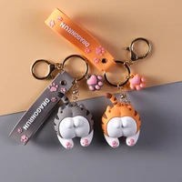 cartoon 3d picture key chain animal cat lanyard key chain acrylic accessories prop bag doll car backpack key chain accessories