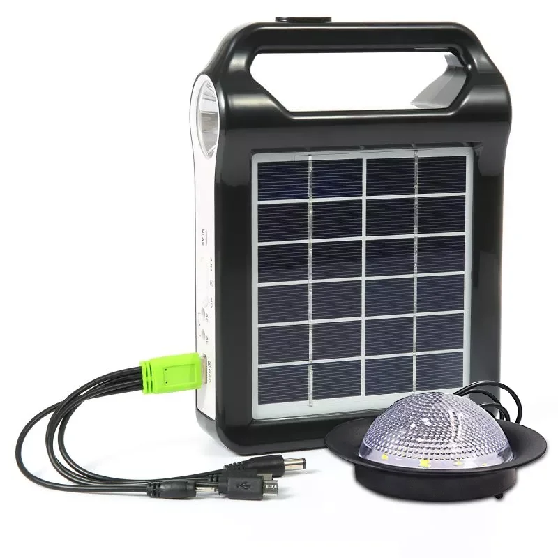 

Portable 5V Rechargeable Solar Panel Power Storage Generator System USB Charger With Lamp Lighting Home Solar Energy System Kit