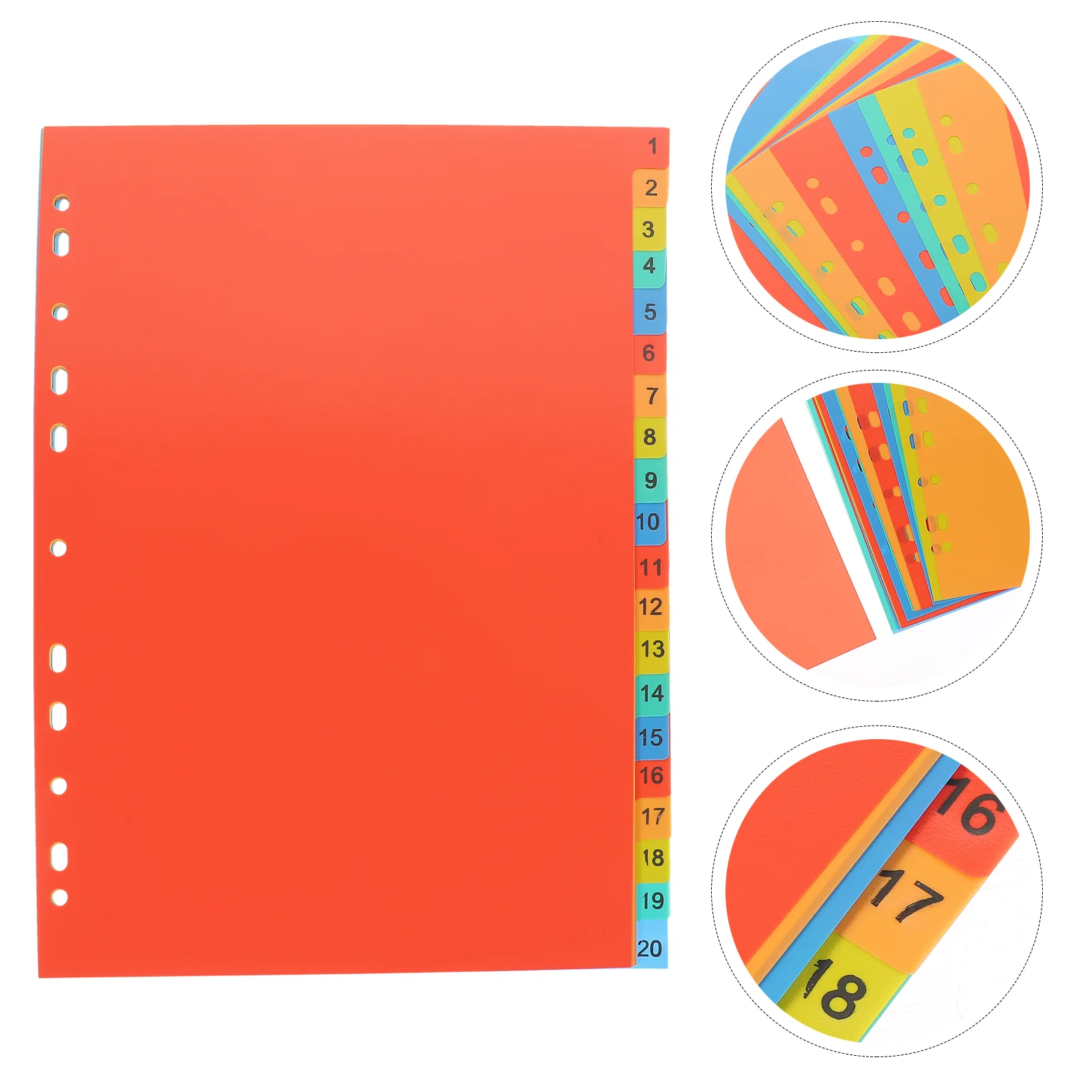 

20 Sheets Binder Tabs Dividers Organizer Page Backpack Paper Notebook Supplies Parts