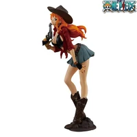 18cm anime one piece figure pvc cowboy nami action collectible model decorations doll toys model toy collection