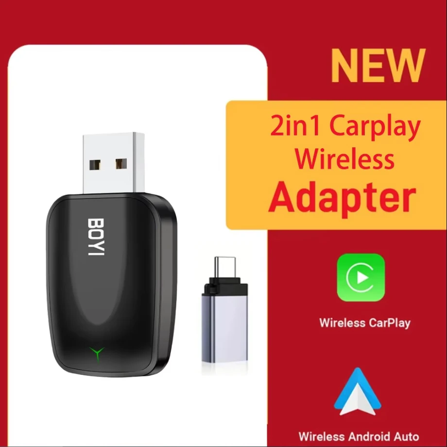 

Беспроводной адаптер 2в1 Carplay для iPhone android auto Apple Wireless Carplay Mini USB Ai Box Carplay для Toyota Volvo Hyundai