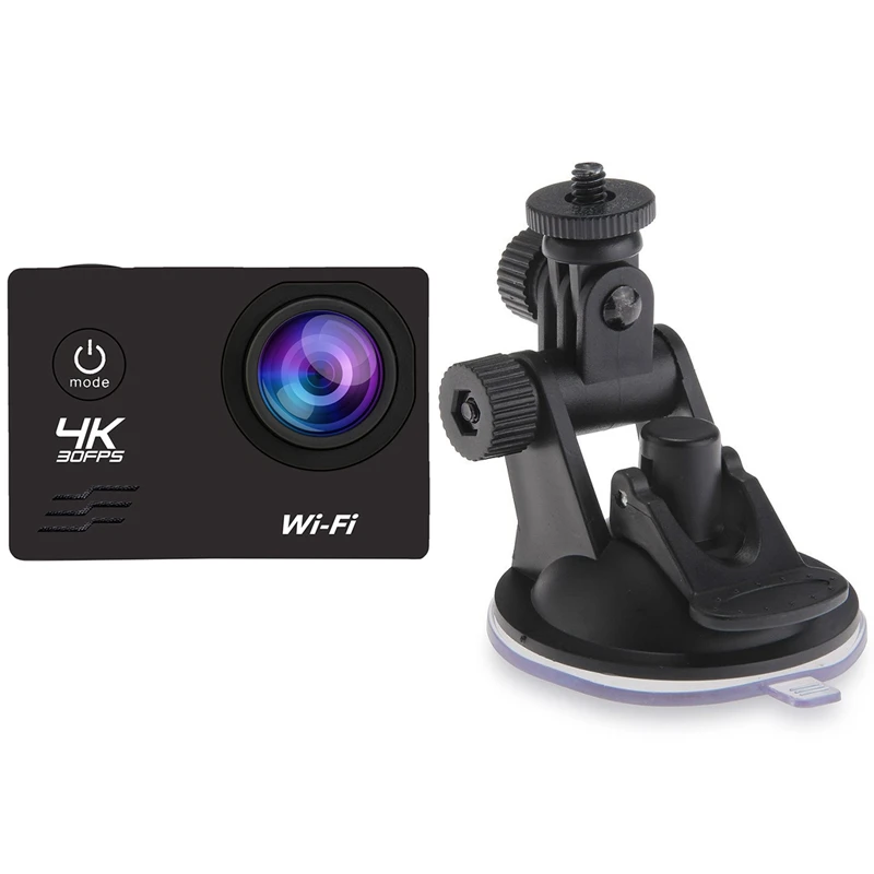 

Botique-1 Pcs Suction Fixing Holder For Camera Gopro Hero GPS & 1 Set HD 4K/60Fps Wifi 16MP 2.0 LCD 170D Lens Helmet Camera