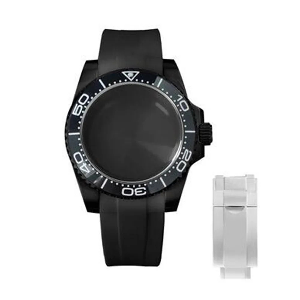

Exquisite 40mm Watch Strap Case Kit Sapphire Glass Case 316L Stainless Steel Silicone Strap for NH35/36 Watch Movement