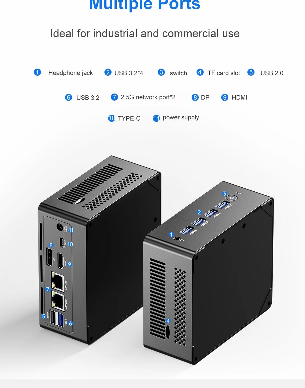 Мини-ПК NUC 12-го поколения с четырехъядерным процессором Windows11 N305 16 ГБ DDR4 и 1 ТБ SSD