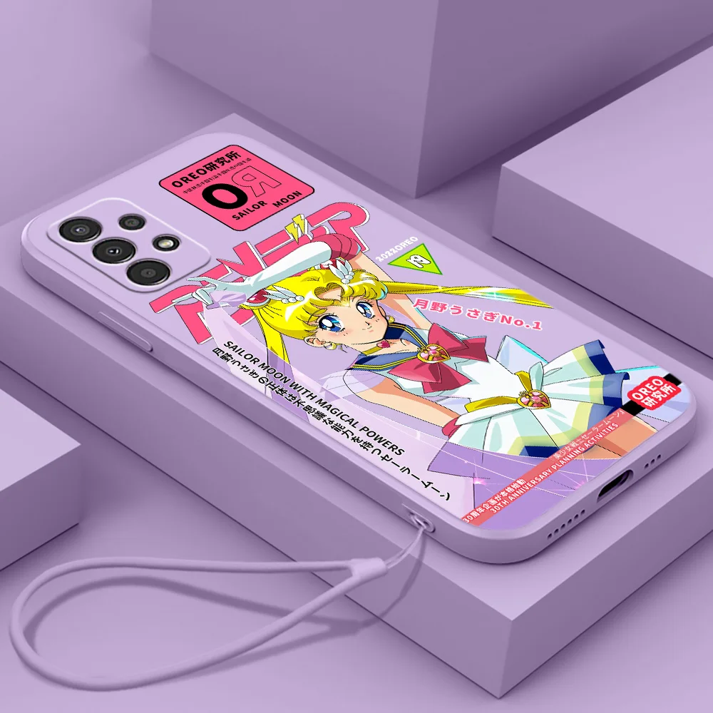 

Anime Sailor Moon Art For Realme Narzo 50A 50i 30 10 V23 Q5i Q5 GT2 GT Neo 3T C21Y XT X2 Pro Liquid Rope Funda Cover