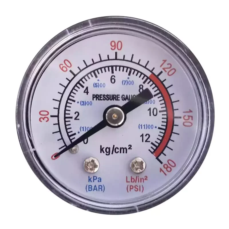 

Metal Air Compressor Pneumatic Hydraulic Fluid Pressure Gauge 0-12 Bar/0-180 PSI Mini Air Pump Accessories Display Gauge