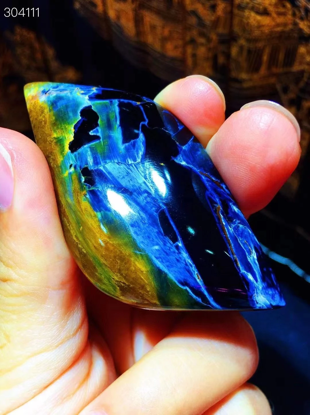 

Natural Blue Pietersite Rectangle Cat Eye Pendant 63x29.5x8.5mm Chatoyant Women Men Namibia Cat Eye Pietersite Jewelry AAAAAA