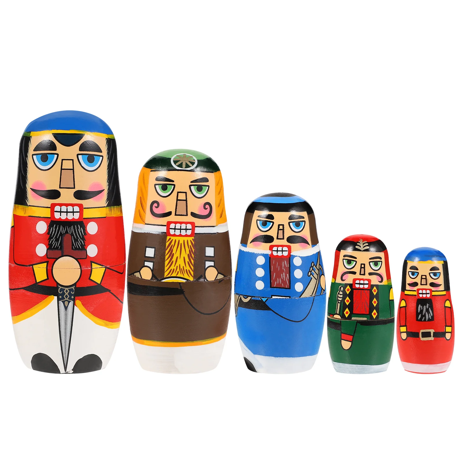 

1 Set Nesting Dolls Good Unique Early Educational Plaything Nutcracker Nesting Dolls