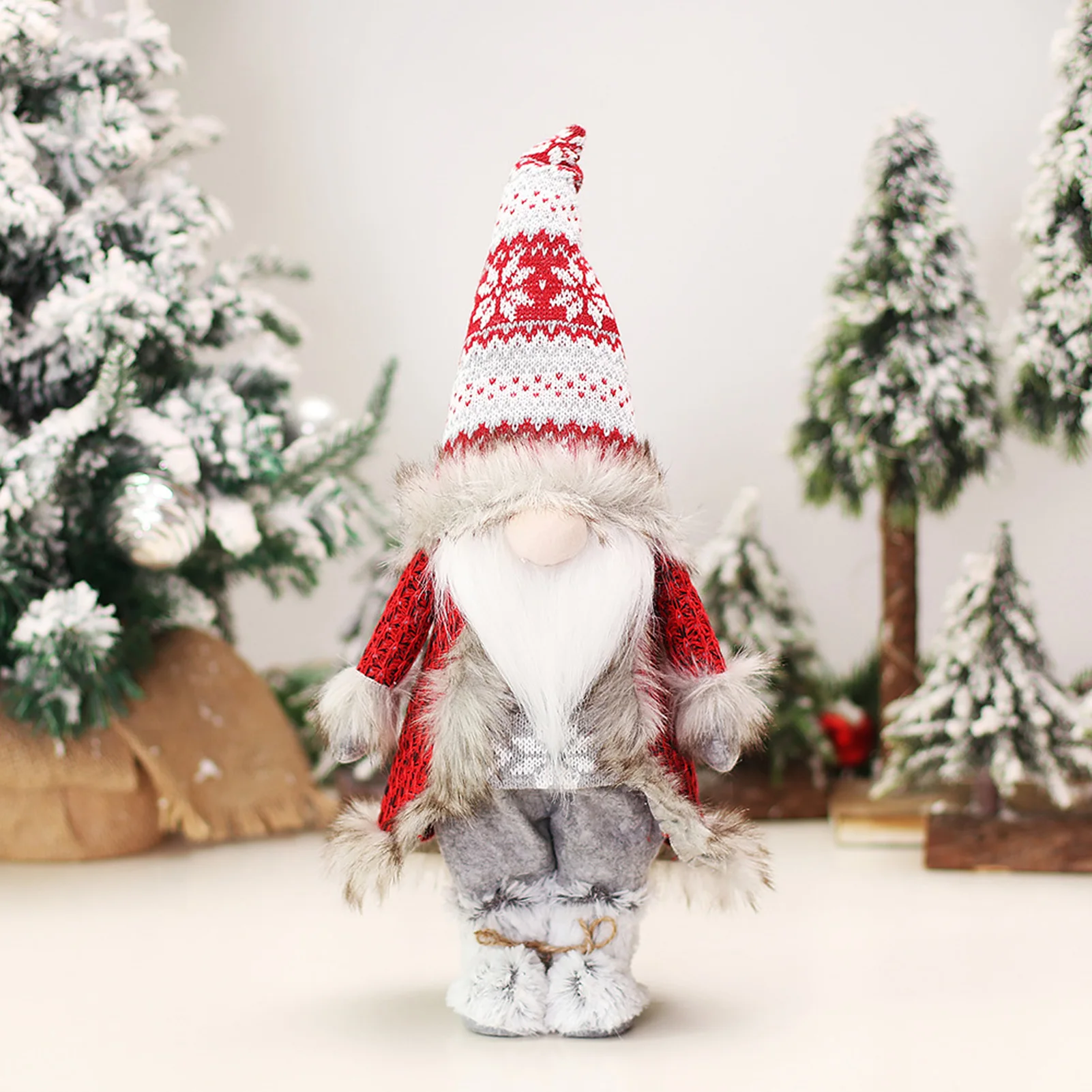 

Christmas Gnome Plush Toy Easy to Use Standing Gnome for Christmas Party Room Christmas Plush Ornament for Home TS1