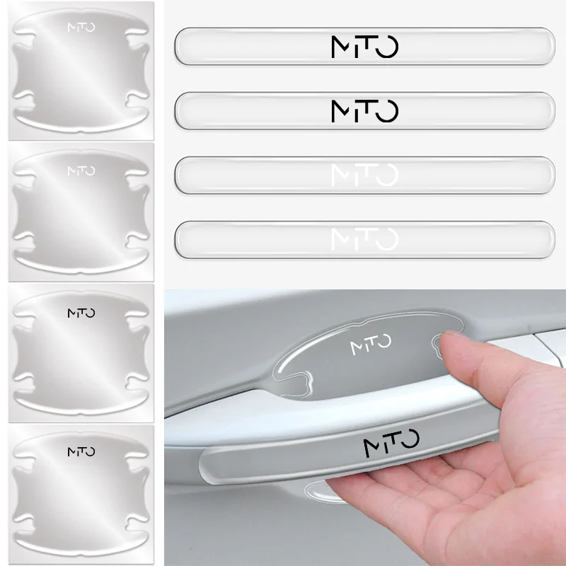 8 шт. прозрачная наклейка на дверную ручку автомобиля защитная полоса от царапин