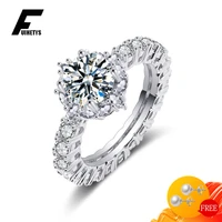 luxury charm rings 925 silver jewelry round aaa zircon gemstones finger ring accessories for women wedding engagement party gift