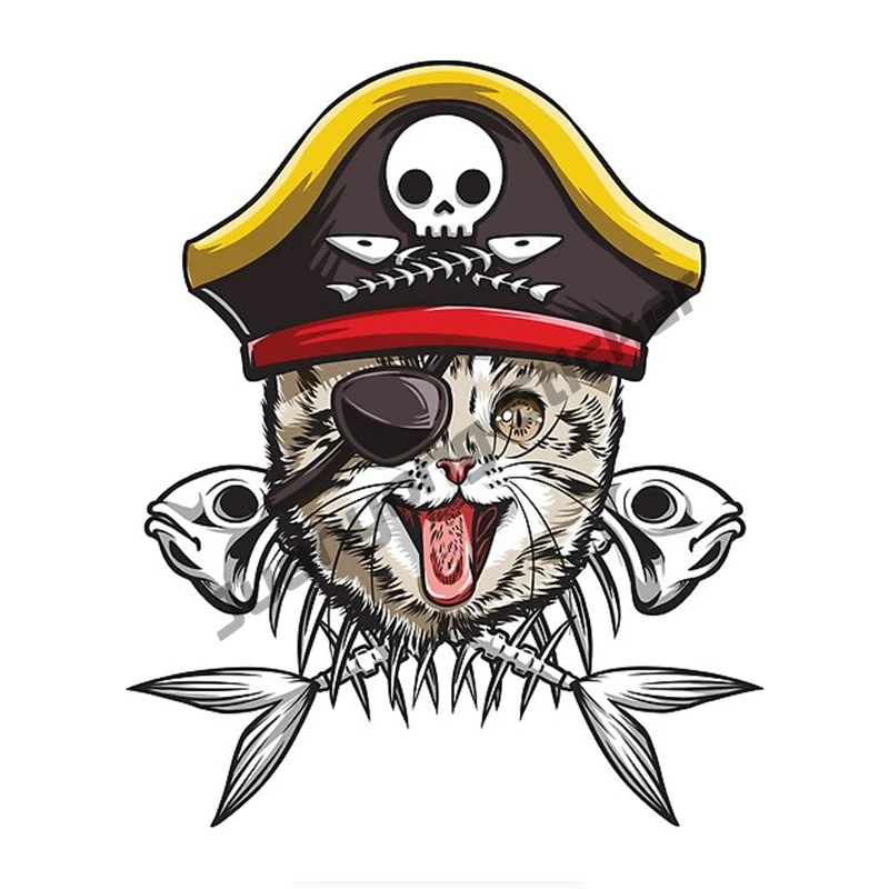 

Pirate Cat Lovely Personality Car Sticker Coloful Decals Motorcycle Accessories Cartoon Graffiti Anime Terror Sticker PVC12x15cm