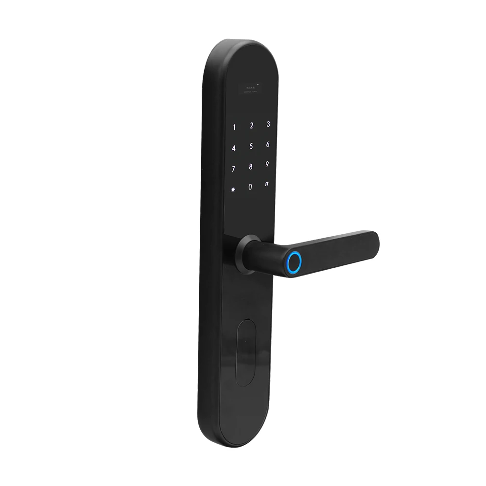 

High security matte black digital door lock fingerprint
