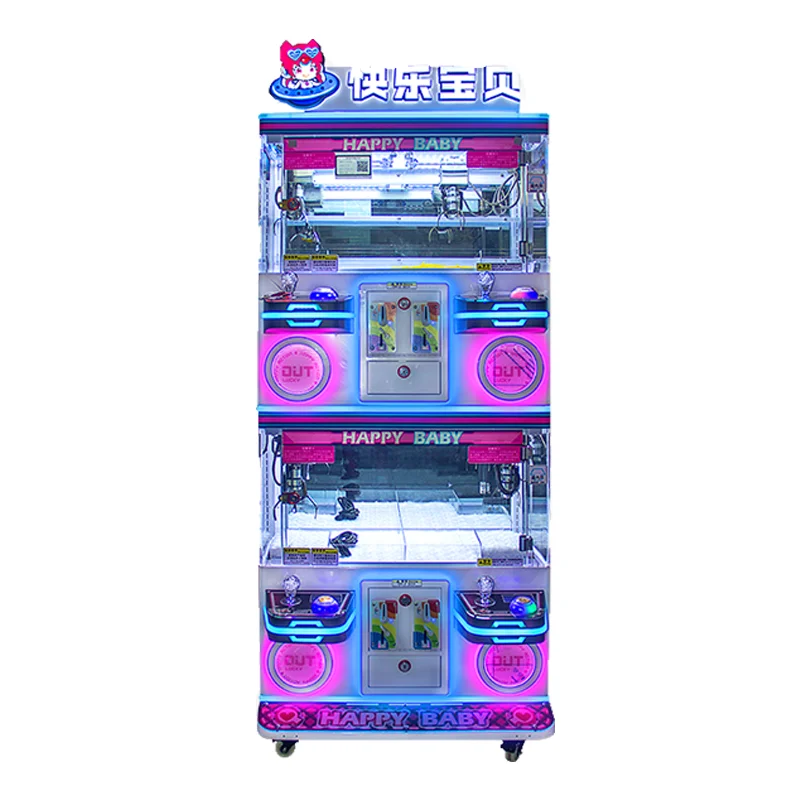 Фото Лучшая цена! Игровой автомат-кран для 4 игроков с монетоприемником, 3-дюймовый, для плюшевых игрушек из денима, для развлечений №3