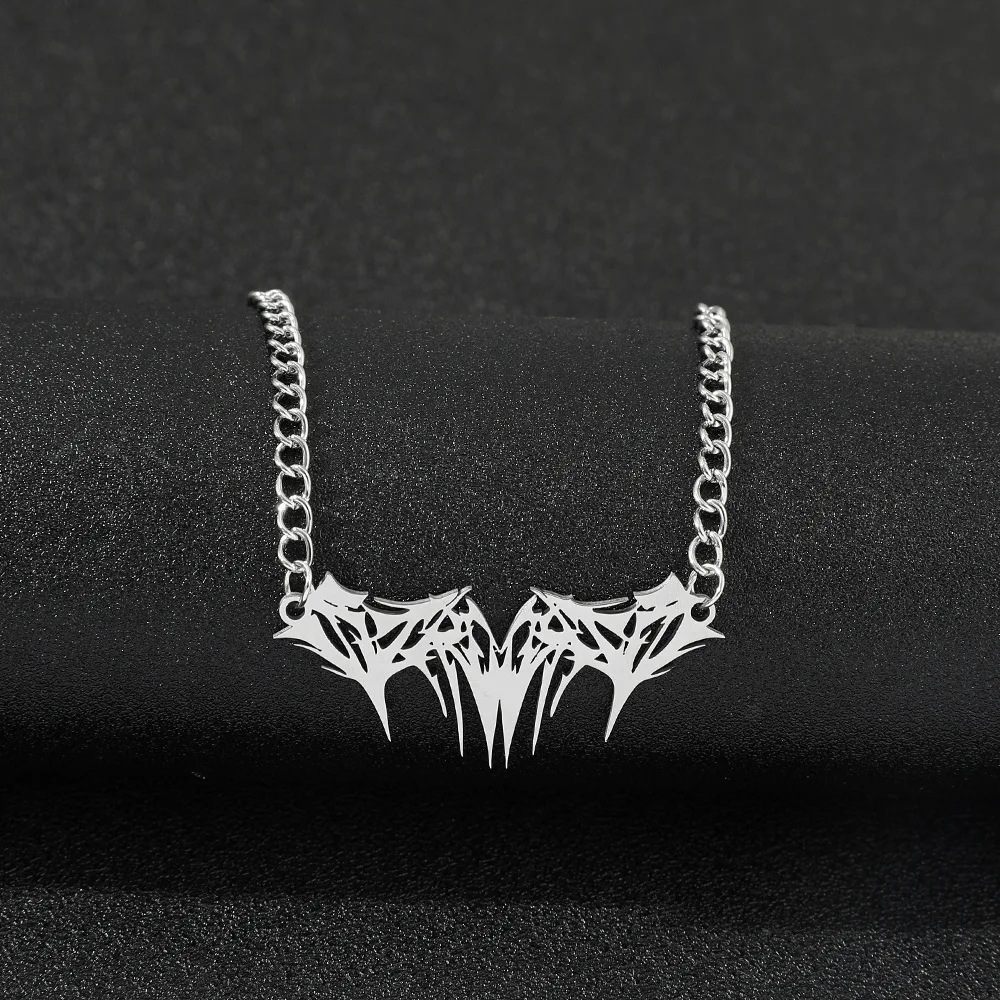 

2022 new Hip Hop Rock Silver Color Metal Thorns Pendant Necklace for Women men Punk Unisex Fashion bat Neck Chain gothic Choker