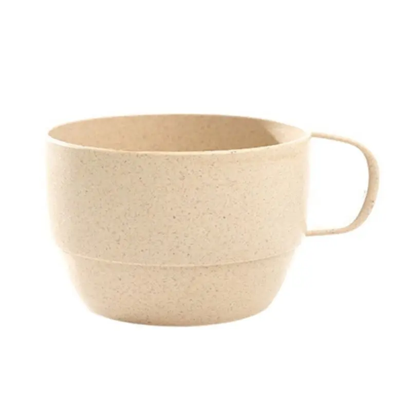 

Eco-friendly Wheat Straw Milk Cups with Handle Simple Coffee Tea Drinking Cup Mugs Fall Resistant Drinkware Reusable