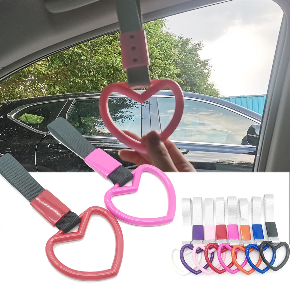 

1pcs Tsurikawa Ring Heart JDM Train Bus Handle Hand Strap Styling Drift Charm Strap Drift Auto Accessories Car Strap