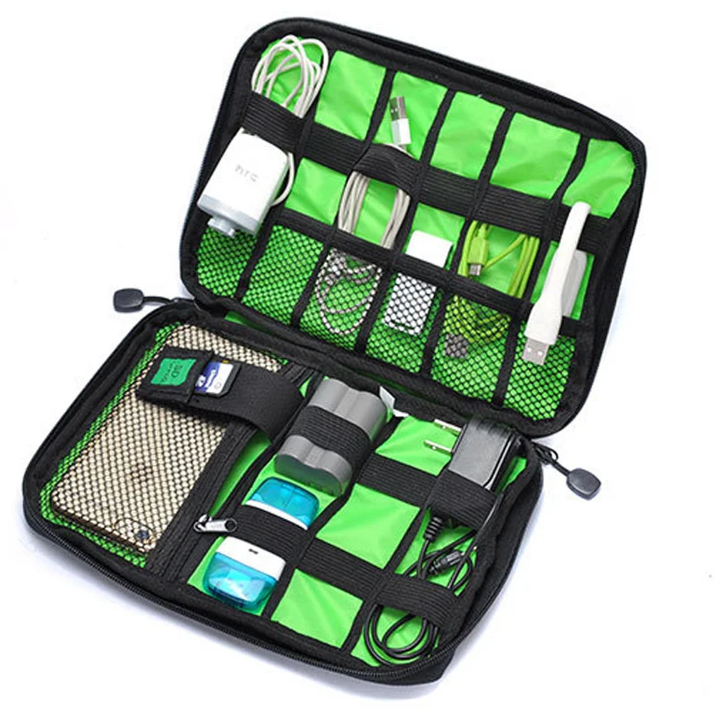 

Waterproof Outdoor Travel Kit Nylon Cable Holder Bag Electronic Accessories USB Drive Storage Case Camping Hiking Organizer Bag