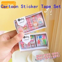 cheap 5pcs japanese stationery washi tape cute animal fruit stickers for handbook diary phone anime decorative tape wholesale