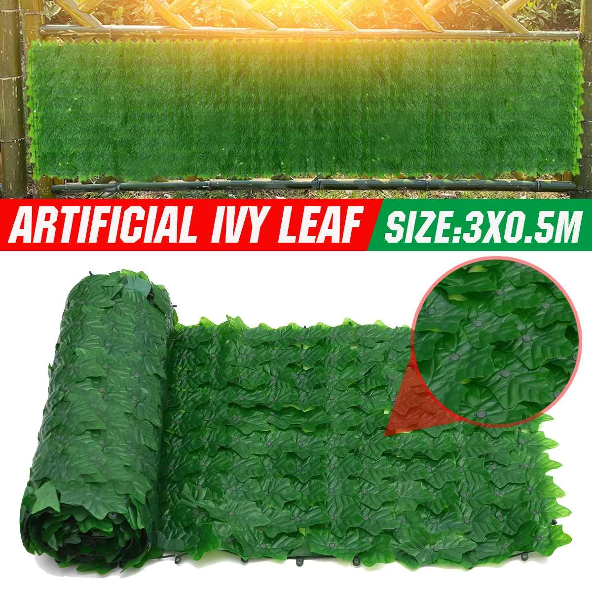 

Artificial Fence Leaf Fence Ivy Evergreen Hedge False Leaf Privacy Screen Faux Fencing Panel Outdoor Backyard Balcony Decoration