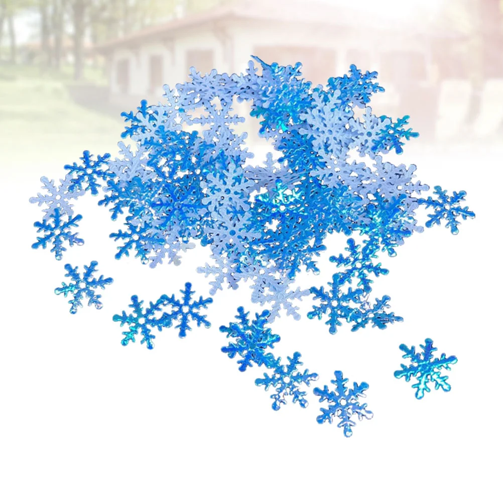 

400pcs Creative Snow Shaped Confetti Plastic Snowflakes Confetti Lightweight Snowflake Slices for Christmas Party (3.5cm
