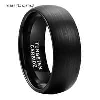 black wedding bands mens womens black tungsten rings brush dome band 6mm 8mm comfort fit