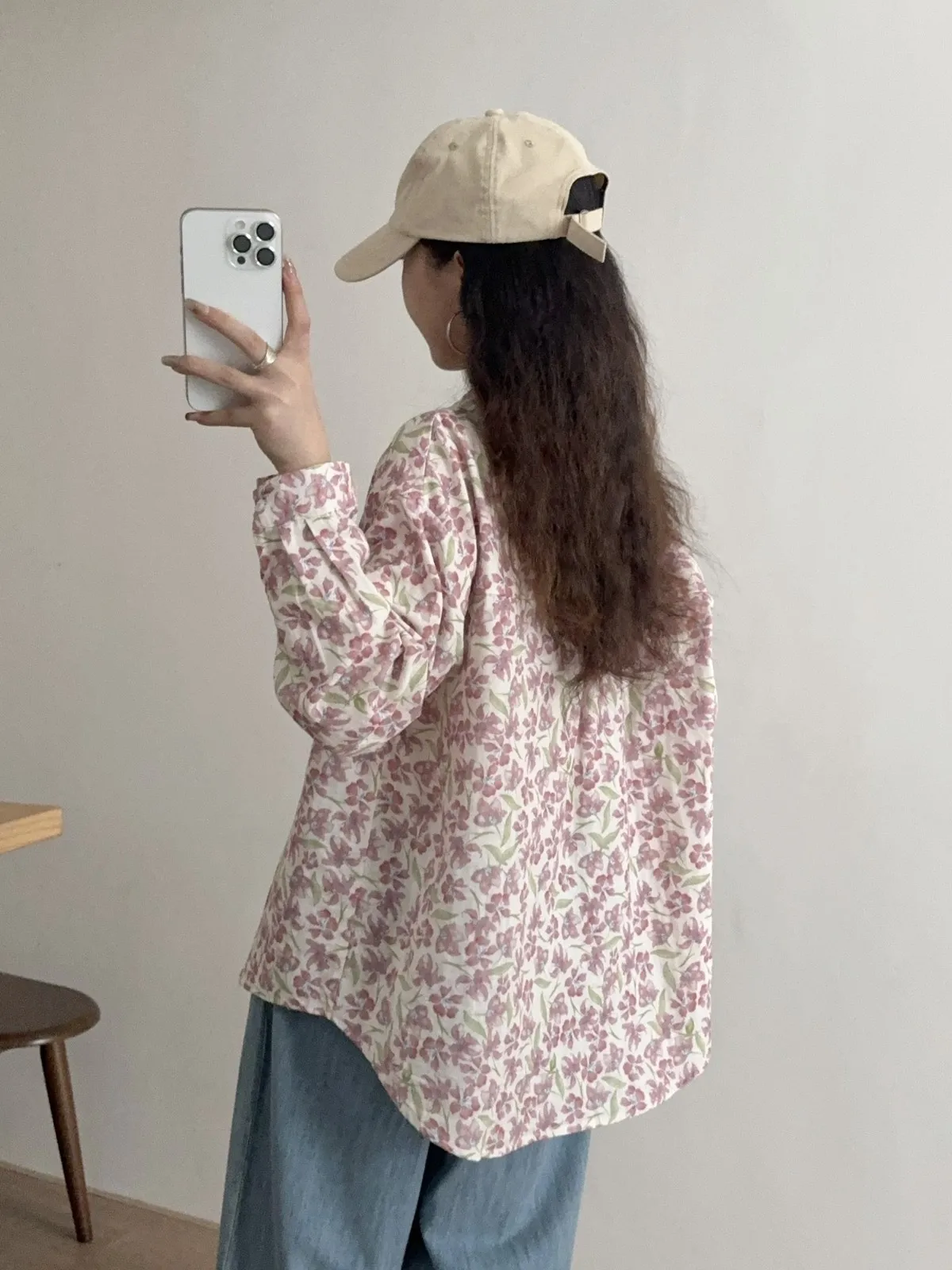 Новинка осенняя хлопковая рубашка с цветочным принтом женские милые топы