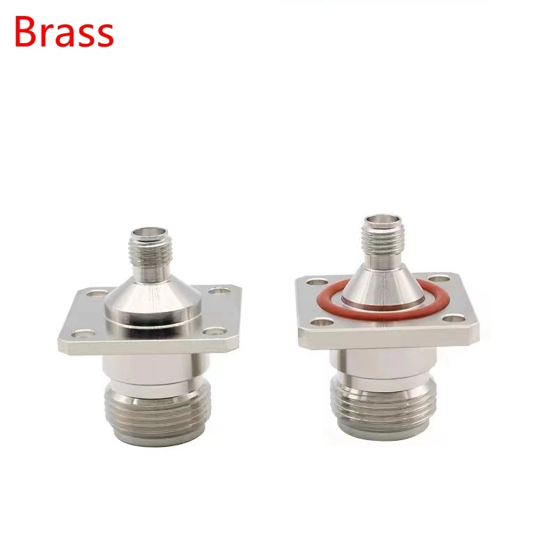 

1Pcs L16 N Type Female To SMA Female Water Proof 4Hole Flange Connector SMA to N Female O-ring Washer Fast Delivery Brass Copper