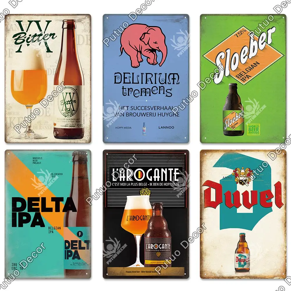 Putuo Decor Винтажная жестяная табличка с пивом