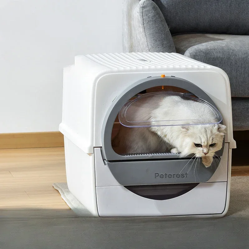 Полуавтоматический контейнер для кошачьего туалета закрытый дизайн с легкой