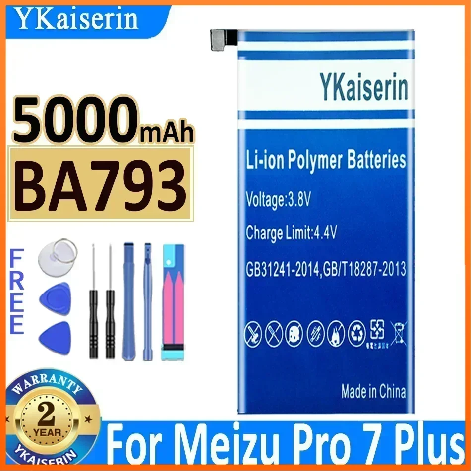 Ykaisсеребрин BA793 5000 мАч портативный аккумулятор для Meizu Pro 7 Plus M793Q M793M M793H Мобильный