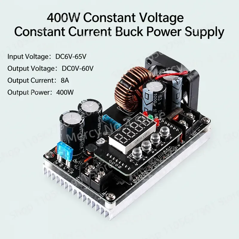 Фото Модуль регулируемого понижающего преобразователя постоянного тока DC400W с числовым управлением для плат постоянного напряжения и постоянного тока высокой мощности №1