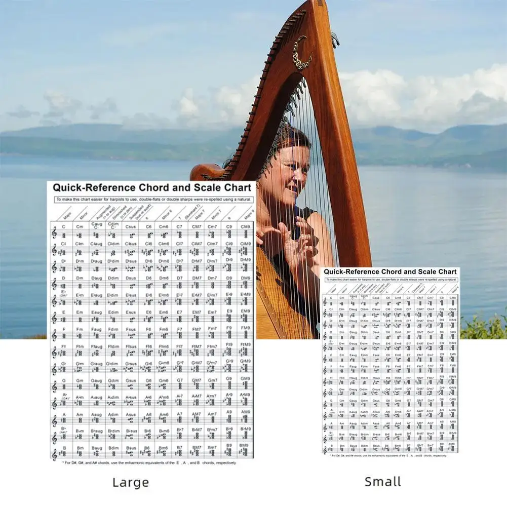 

Harp Chart Guitar Chord Chart Classical/Folk Music Learning Aid Poster Reference Tabs Chart Cheatsheets Harp Chord Score Music