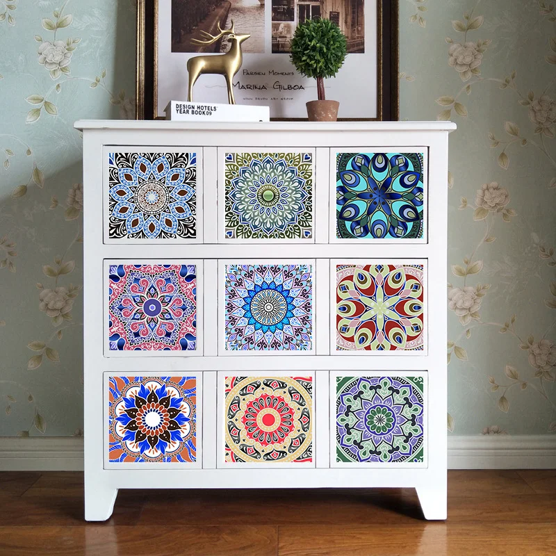 

10pcs Retro Style Home Decoration Sticker, Wall and Floor Tile, Kitchen Tile, Desktop, Renovation, Waterproof Wall Sticker