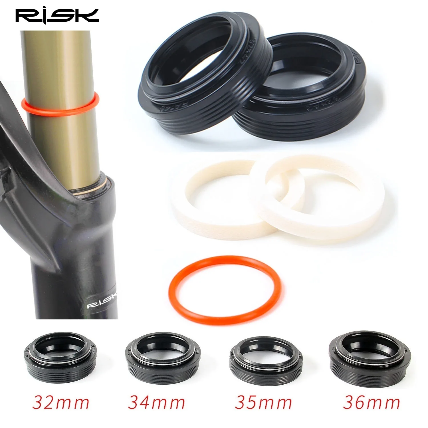 

Mountain Bike Suspension Front Fork Wiper Dust Seal Sponge Oil Seal 32mm 34mm 35mm 36mm Stanchion Tubes Dust Seal