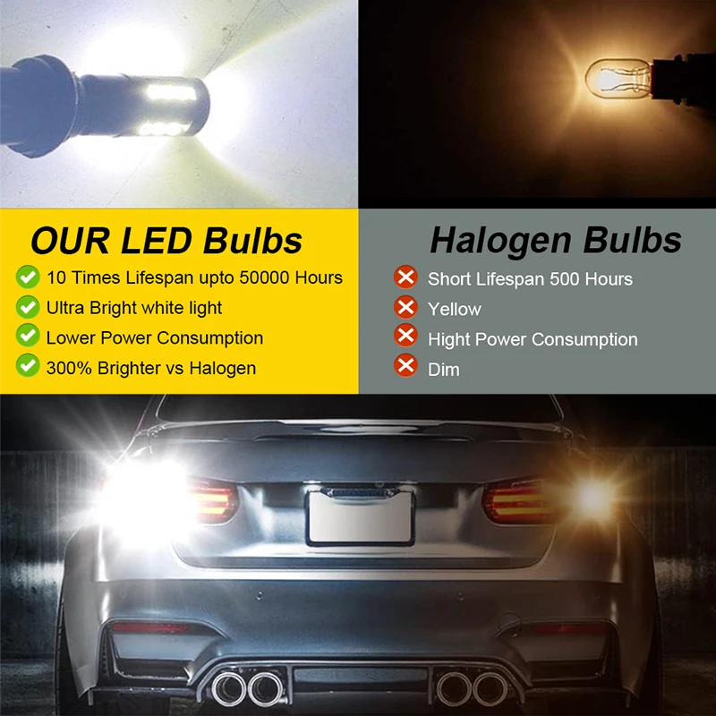 Лампы головного света W16W T15 2/10 шт. без ошибок в шине