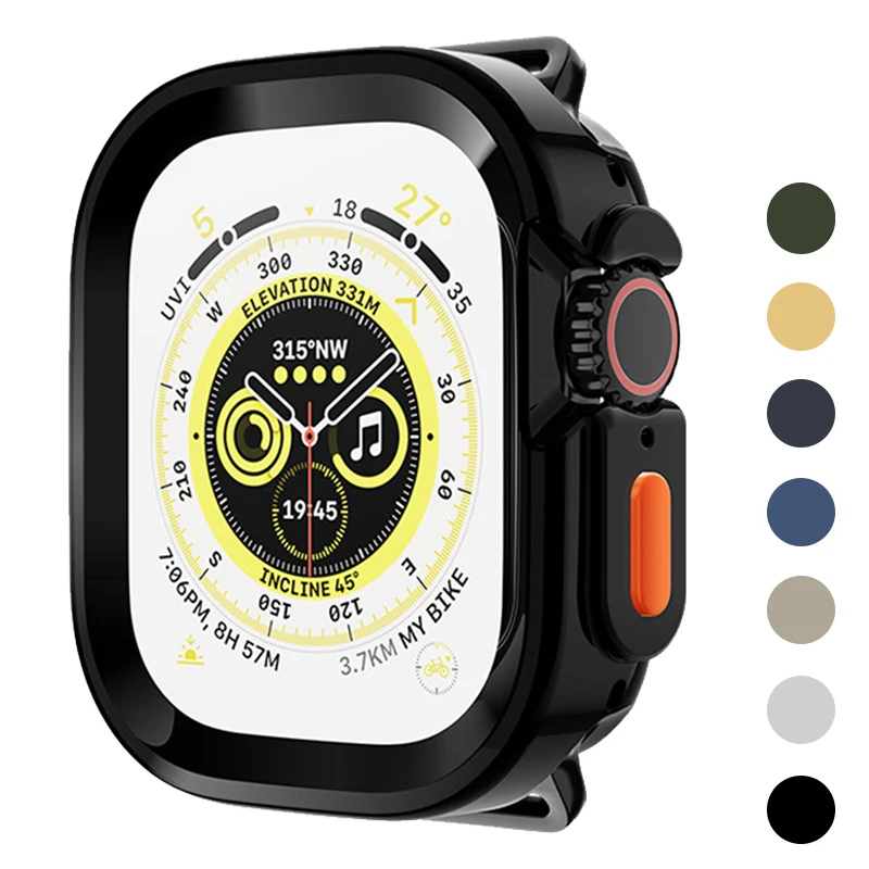 

Full Coverage Case for Apple Watch ultra 49mm TPU Bezel for Iwatch series 8 Shell Frame Protector Bumper Accessories Cover