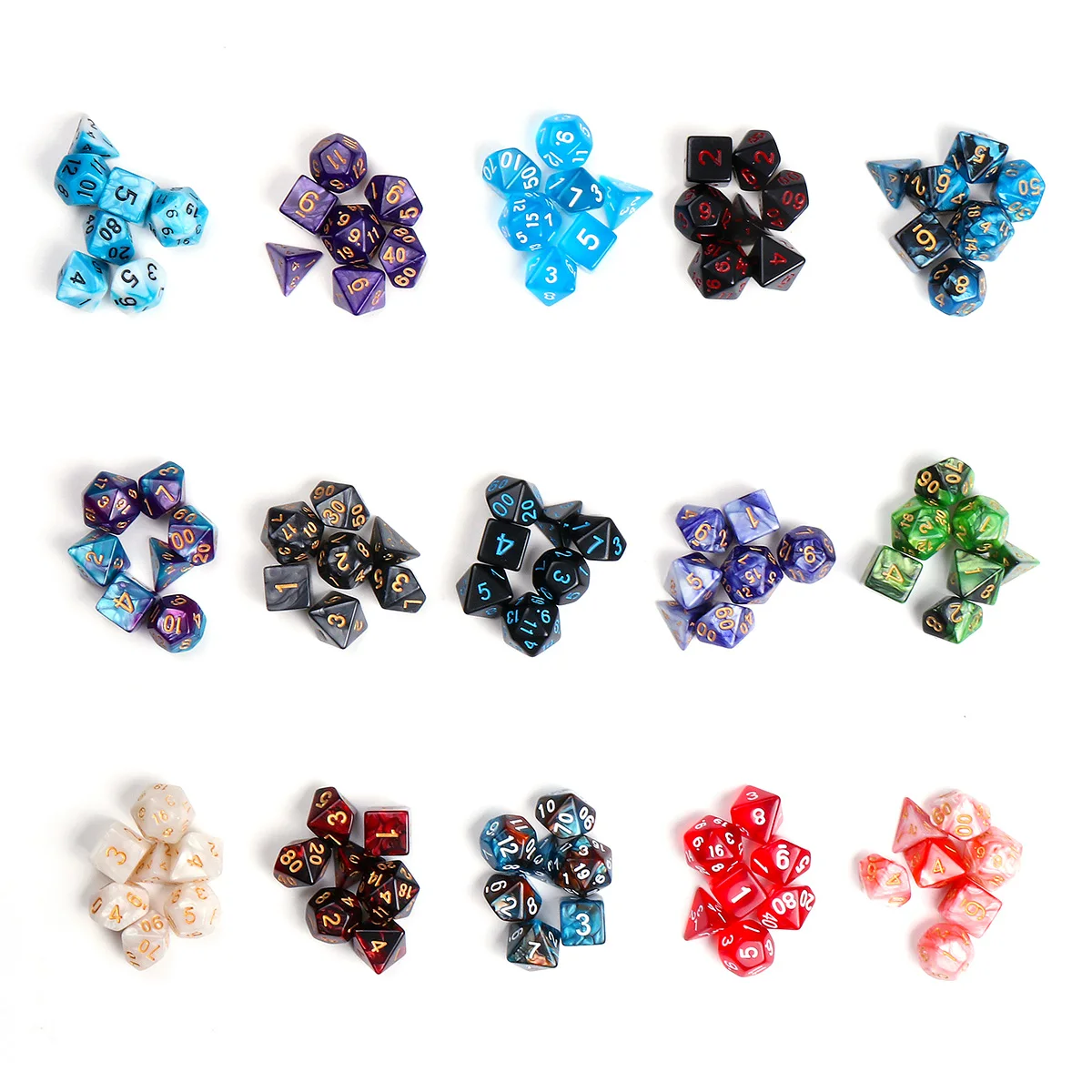 

120Pcs Polyhedral Dice Set DND RPG MTG Role Playing Dragon Table Game +Bag Mixed Color Set