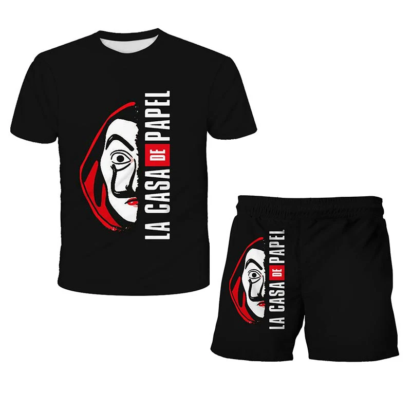 

2022 Boys and Girls Fashion 3D Printing Short Sleeve Shorts Suit Sweat Absorbing Quick Dry Super Comfortable Baby T-Shirt 4-14T