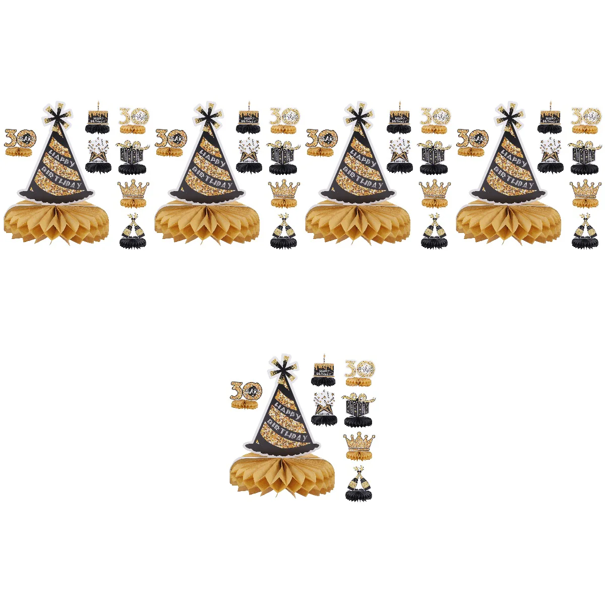 

40 Pcs 30th Birthday Honeycomb Centerpieces Table Decorations 30 Years Old Birthday Party Supplies