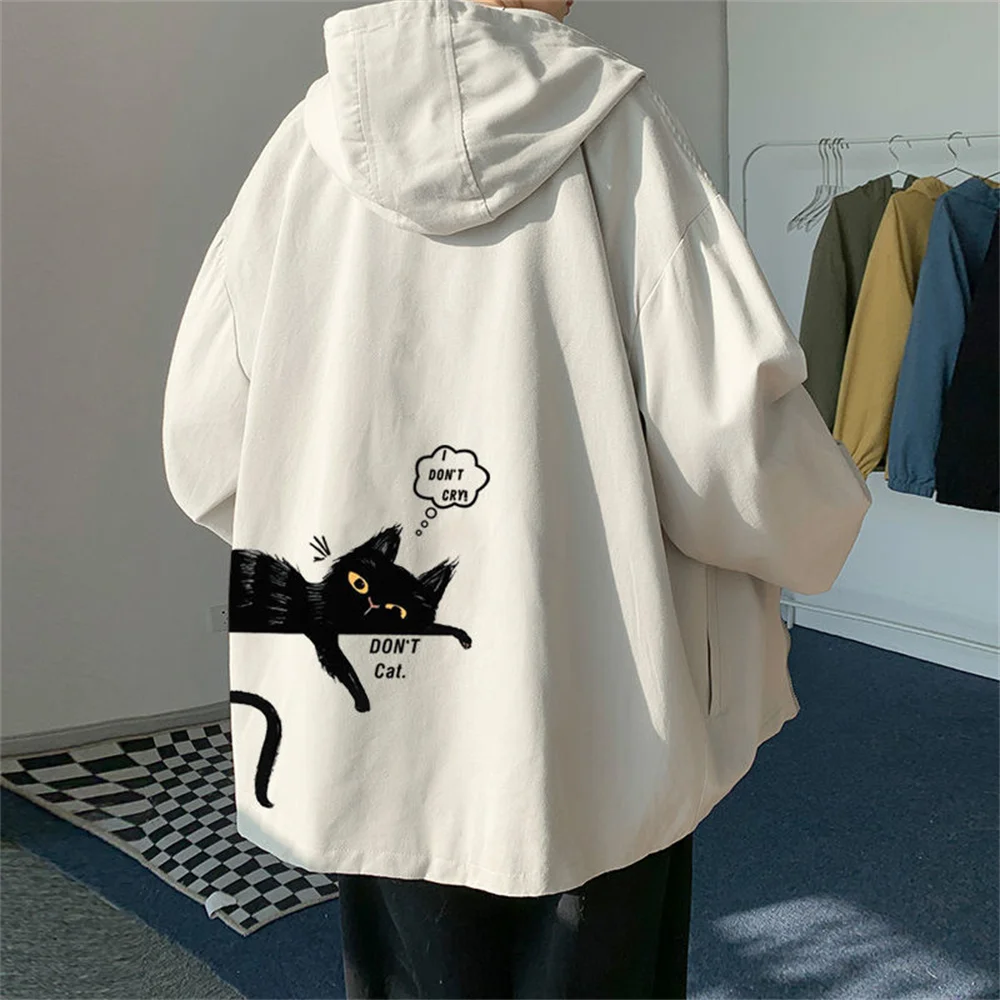 

Куртка мужская с длинным рукавом, на молнии, с принтом кота