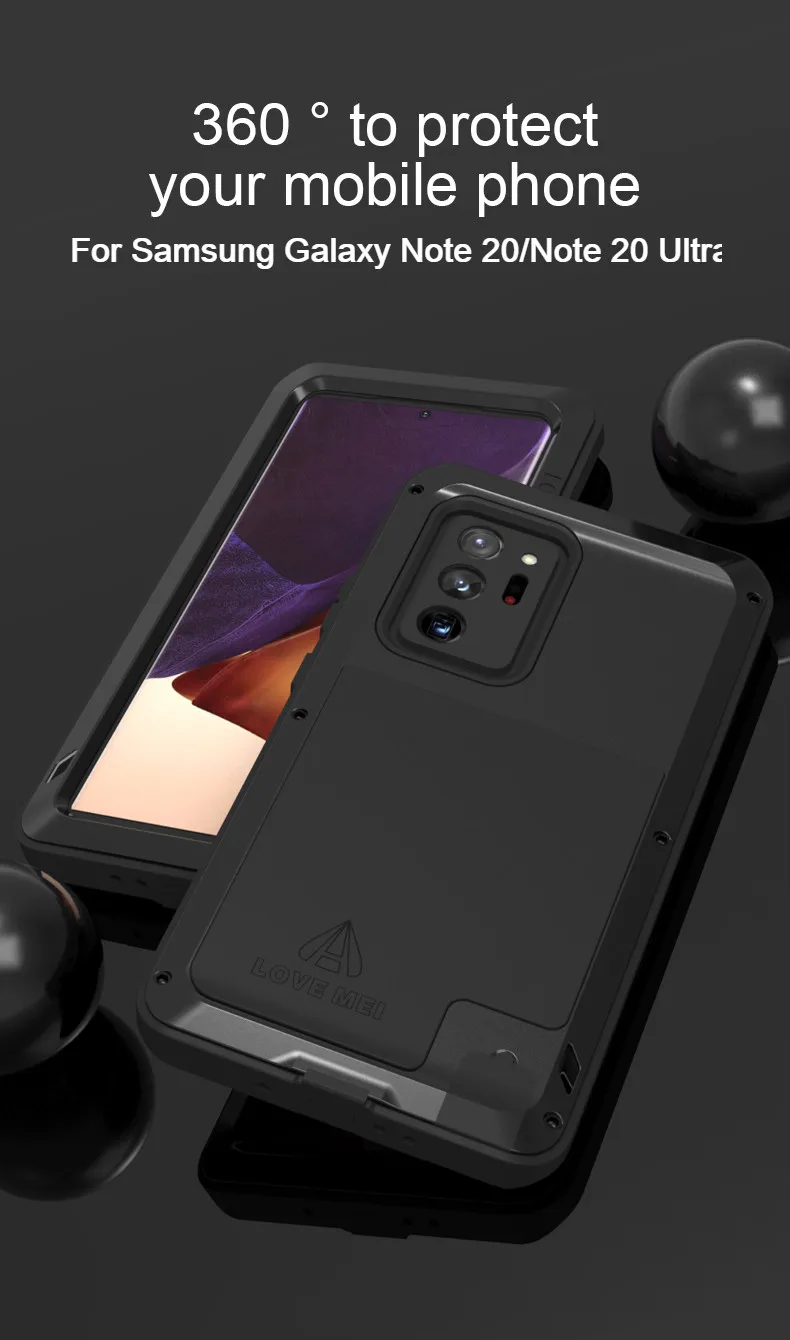 

Love Mei Powerful Phone Case For Samsung Galaxy Note 20 Ultra Shock Dirt Proof Water Resistant Metal Armor Cover For Note 20