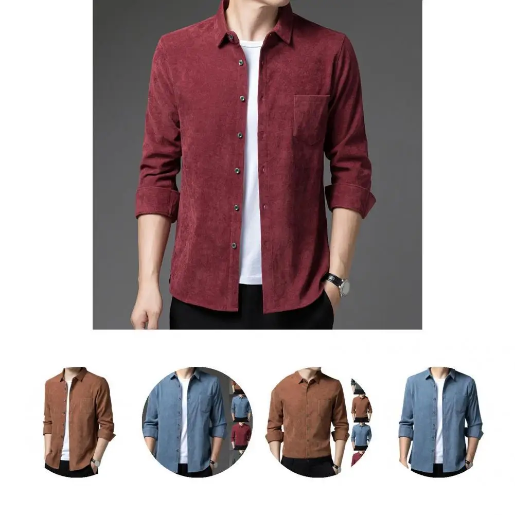 

Gentle Terrific Wash-and-wear Business Shirt Formal Shirt Pure Color for Daily Wear