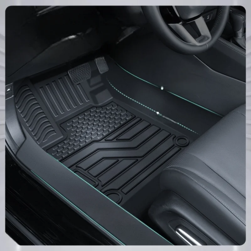 Фото Для BYD Dolphin 2024 2025: Комплект 3D-ковриков TPE для салона и багажника, без запаха, водонепроницаемые, черные, левая сторона, резиновые №3