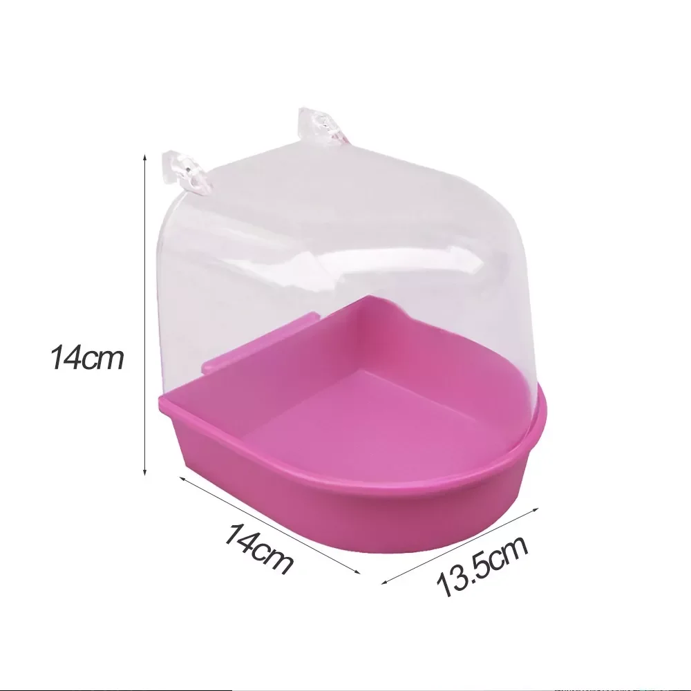 

2022JMT Plastic Bird Bath Box Bird Shower For Parrots Bath Hanging Bird Cages Mirror Bathtub for Birds Water Bath Tub Pet Bird B